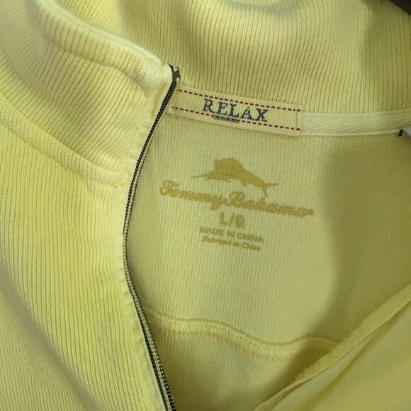 Men's Tommy Bahaham Yellow Half-Zip Sweater XL Pullover Preppy - Picture 3 of 4